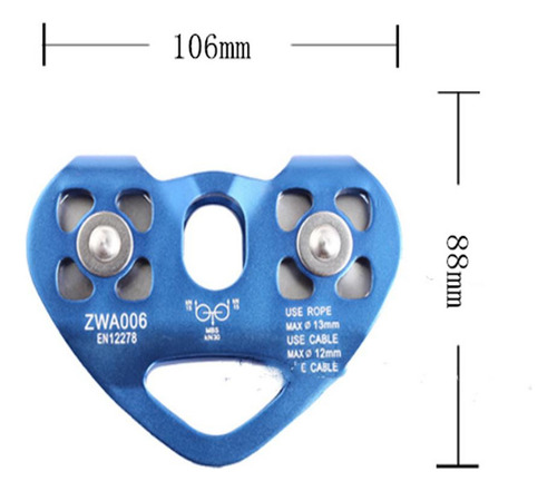 Rodamiento De Bolitas Con La Polea Que Sube Doble 30kn Azul