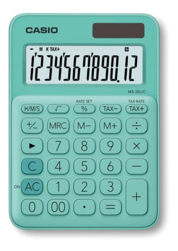 Calculadora Escritorio Casio 12 Dígitos Solar Pila Ms-20uc
