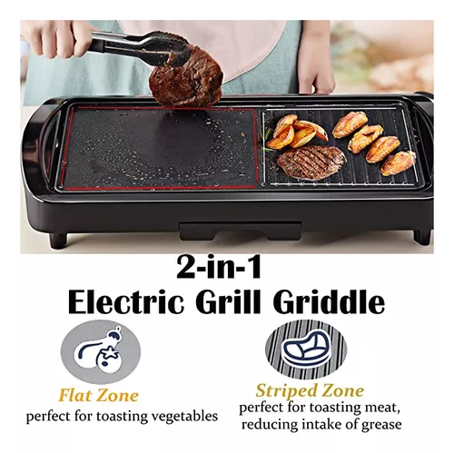 Plancha Asador 2 En 1 Eléctrico Grill Antiadherente