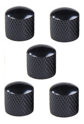 Knob Metal Para Guitarra Baixo Preto De Pressão Kit Com 5