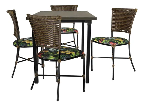 comprar Jogo Jantar 4 Cadeiras E Mesa Gramado Artesanal Argila C4