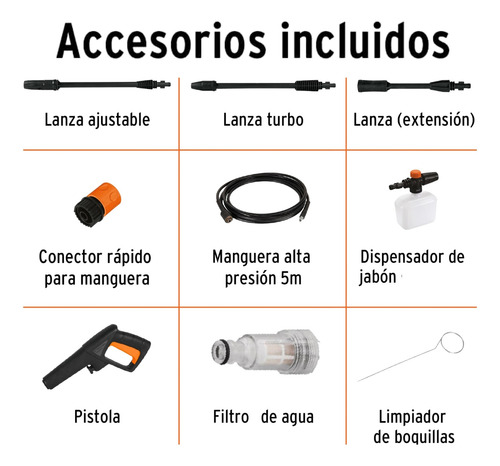 Combo Hidrolavadora 1800 Psi Manguera 10m Pistola De Riego