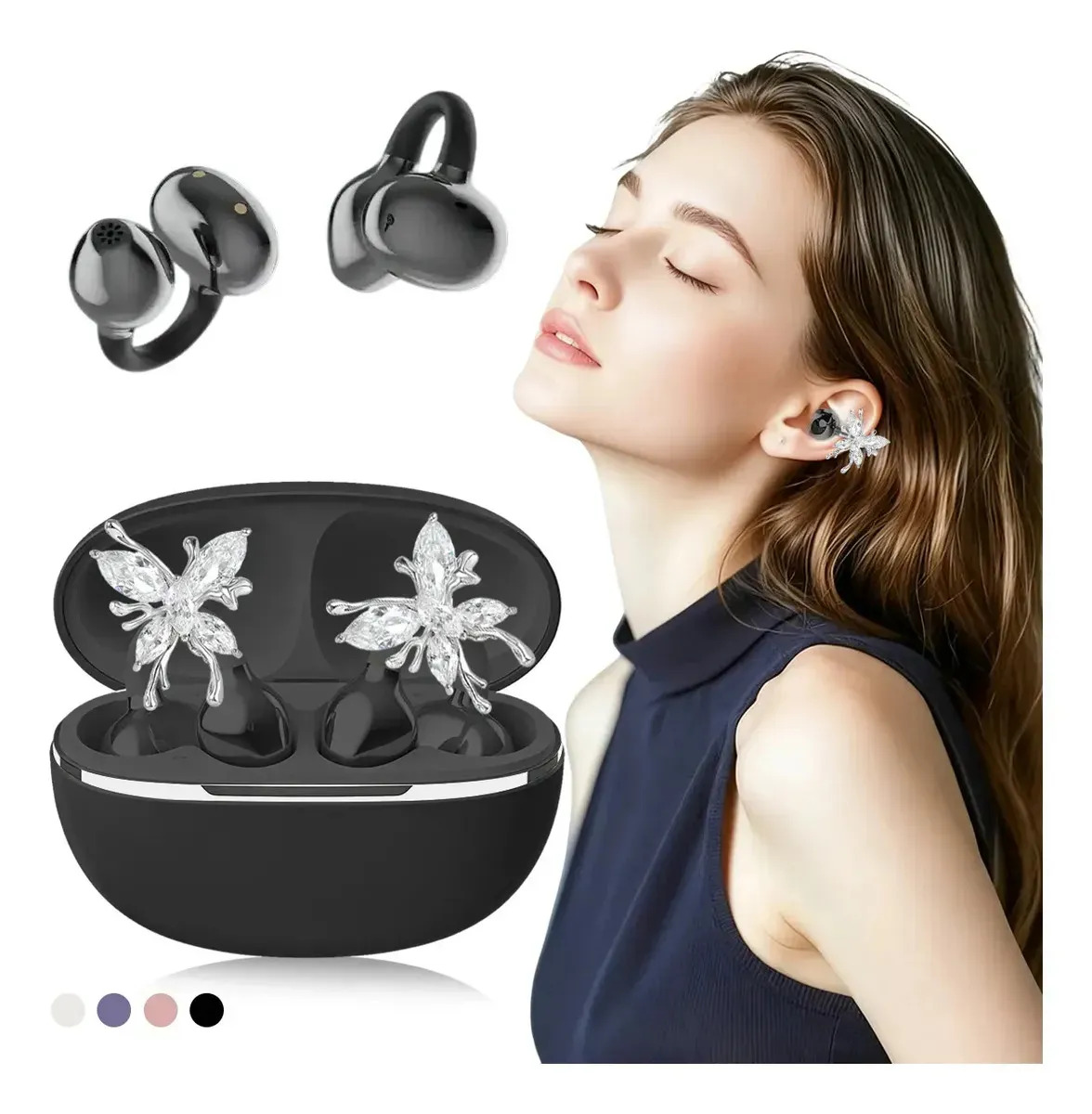 Audífonos Loho Tech Inalámbricos Bluetooth TWS con Cancelación de Ruido y Manos Libres Negro