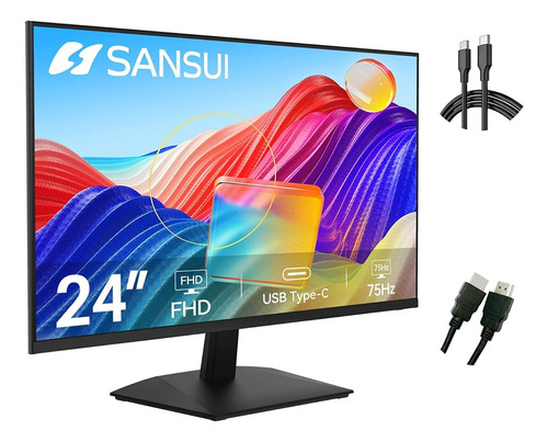 Monitor De Pc Sansui Fhd De 24 Pulgadas 75hz Hdmi Usb C