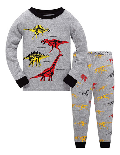 Pijama De Algodón Con Diseño De Dinosaurio Para Niños, Camis