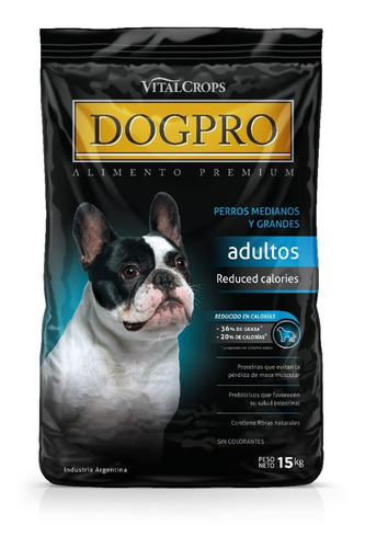 Imagen 1 de 5 de Alimento Balanceado Premium Dogpro Reduced Calories 15 Kg