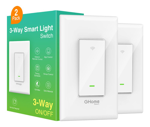 Ghome Smart Switch, 3 Way Light Wi-fi Swit B09jzb9jzy_130324