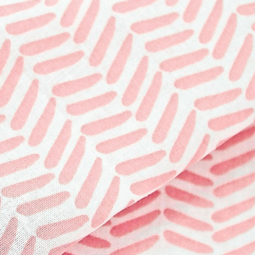 Set De 2 Sábanas De Cajón Para Colecho/corral (74x110) Rosa Claro Chevron/blanco