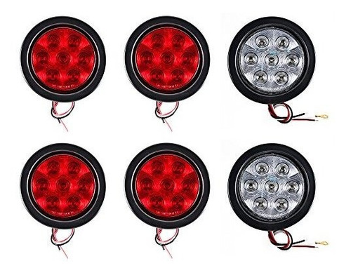 4  Pulgadas 7 led Ronda Detener/copia/reverse Camión Remolqu