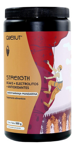 Strength Bcaa Electrolitos Naranja 500 G Quenut Sabor Mandarina Naranja