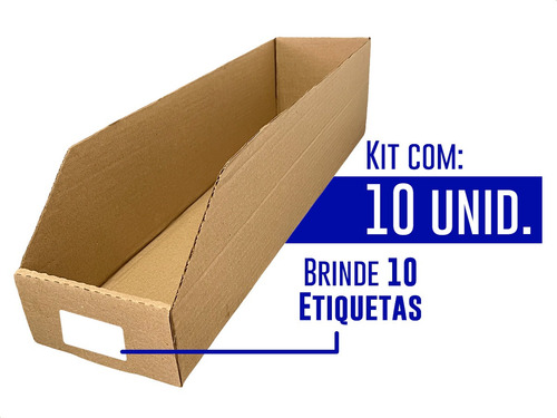 Imagem 1 de 5 de Kit 10 Caixas Papelão Gondola Organizadora Estoque 60x15x15