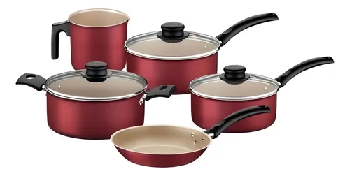 Jogo De Panelas Turim  5 Peças Vermelho Tramontina