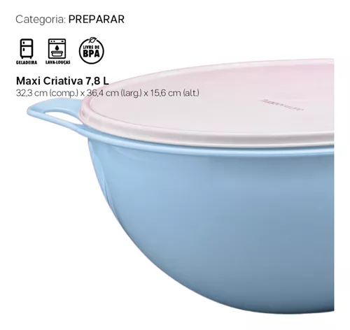 TUPPERWARE MAXI CRIATIVA 7,8L MINT - Não é Pote é Tupperware - melhor loja  do Brasil