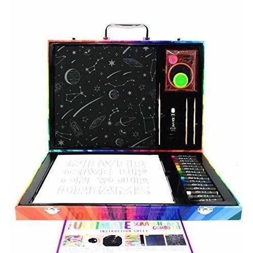 Kit Con 41 Piezas Para Scracth Art Con Colorido Estuche