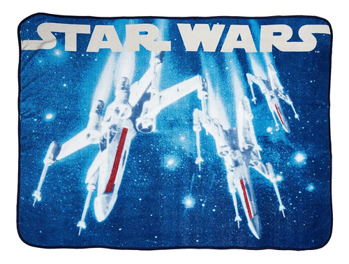  Star Wars Classic Vintage Logo Throw Blanket, Blue