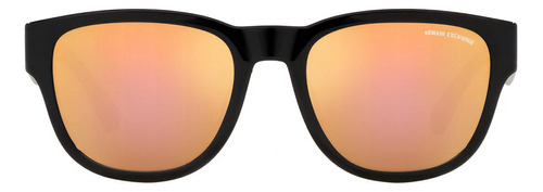 Óculos de sol unissex originais Armani Exchange Ax4115, cor preta, cor da moldura, preto