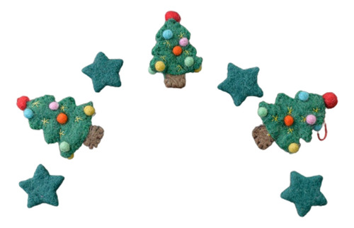 Lindo Conjunto De Estrellas De Árbol De Navidad De Fieltro D