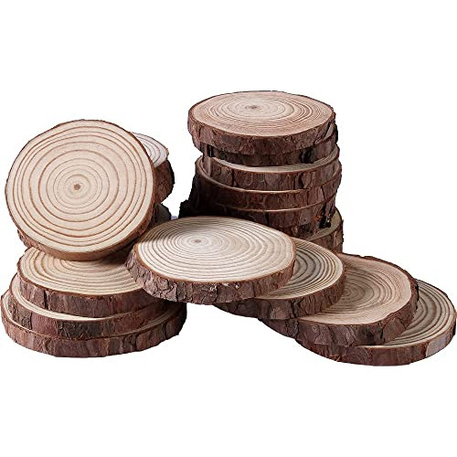 Rodajas De Madera Natural Sin Acabar, 15 Piezas De 3.1 ...