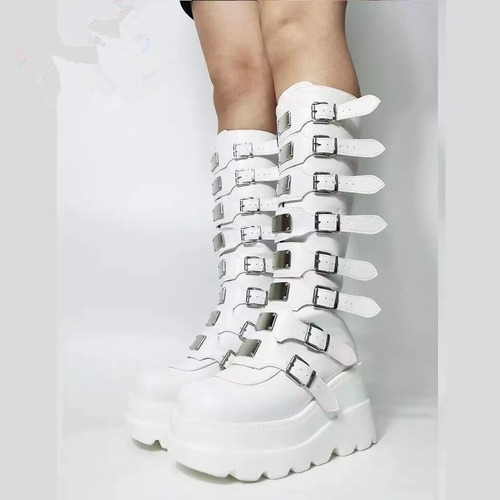 Botas Largas Para Mujer, Zapatos Góticos Con Plataforma, Bot