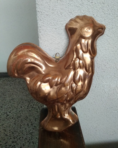 Molde Cobre Estañado Gallo Xa Colgar 28x25 Uso O Decoración