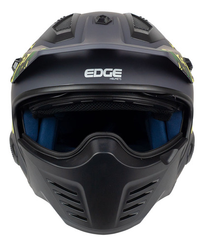 Casco Modular Retro Edge Kombat Camo Certificado Dot Chopper