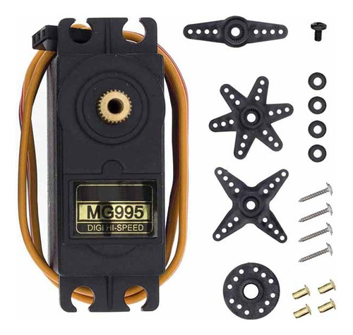 6 Pzs Servomotor Mg995 55g Digital Engranes De Metal