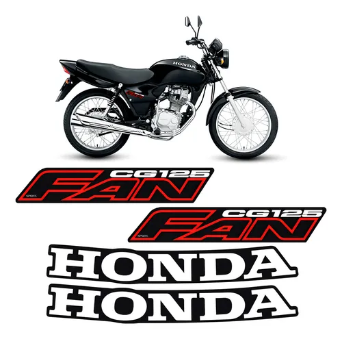Set de adhesivos para moto Honda Cg Fan 125 2006, color negro