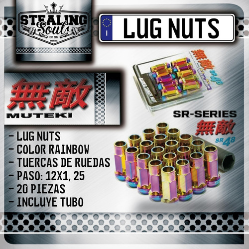 Muteki | Lug Nuts | Tuercas Ruedas 12x1,25 Rainbow | X20