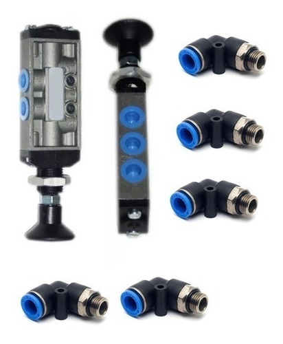 Jg Valvula Porta Onibus 5 Vias Botao Universal Com 02 Pcs