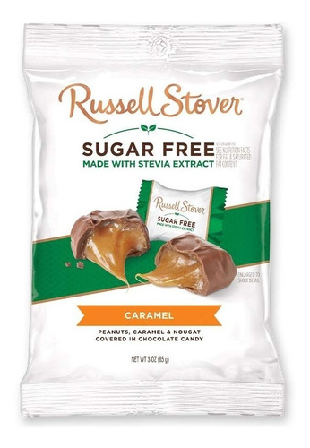 Russell Stover Chocolate Caramelo Mantequilla Sin Azúcar 85g