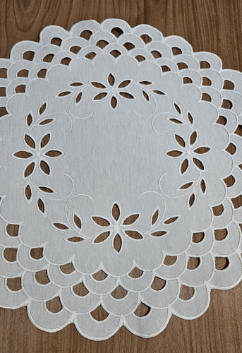 Jogo Americano C Guardanapo Renda Ceará Branco Kit 4 Peças Florido