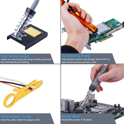 Kit Completo De Ferramentas De Solda Eletrônica Profissional
