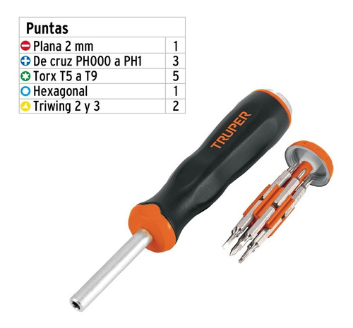 Desarmador De Joyero Multi Puntas 12 En 1, Truper 102503