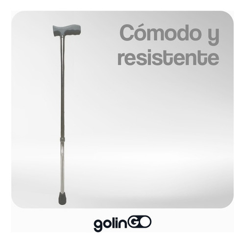 Bastón Ortopédico Ergonómico Ajustable Goma Antiderrapante Color Plateado
