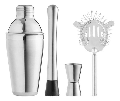 Set Coctelera Para Cocteleria Acero Inox