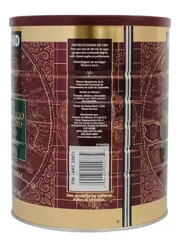 Kirkland Signature Café Molido Descafeinado 1.36 kg