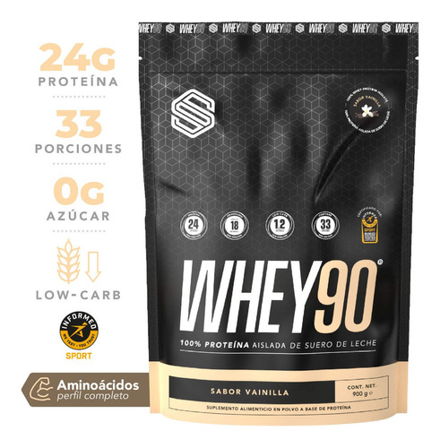 Proteína Aislada Whey 90 Soccer Supplement 31 Porciones 900g Sabor Vainilla