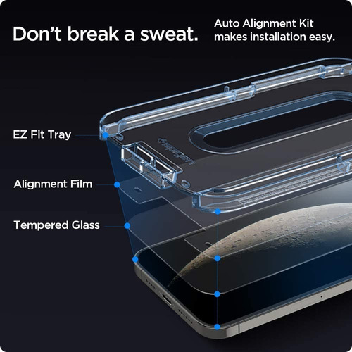 Vidrio Templado Spigen iPhone 12/12 Pro Ez Fit Glas.tr Sl X2