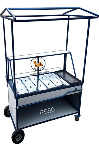 Carrito De Comida Ambulante, Con 10 Insertos Y Plancha, P550
