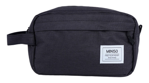 Miniso Bolsa De Viaje Textil Negra 23x11x15 Cm Color Negro