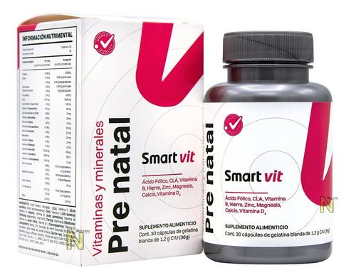 Pre Natal Vitaminas Y Minerales (30 Cap De 1,2 G) Smart Vit