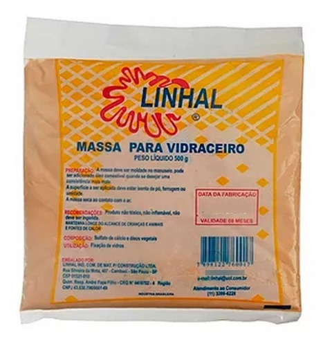 Massa P/ Vidraceiro Vidro 500g Profissional Linhal