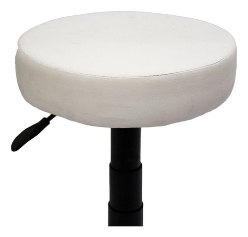 Taburete Giratorio Cromado Inyectado. Asiento Blanco