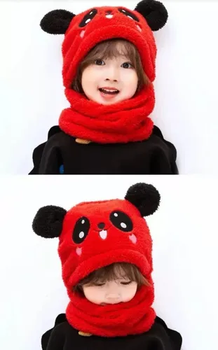 Gorro Con Cuello Tapabocas Niños Protección Frío