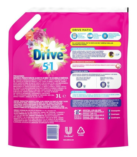 Jabón Líquido Drive Matic Rosas Y Lilas 3l