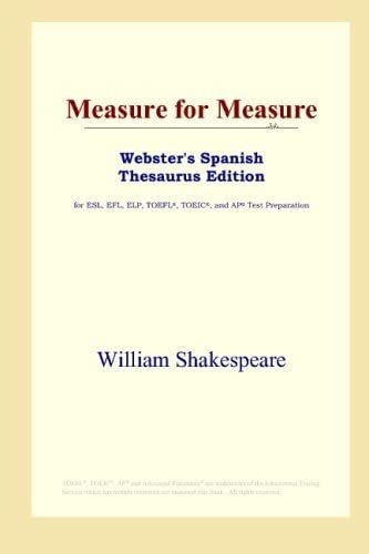 Libro: Measure For Measure (webster S Spanish Thesaurus Edit