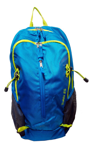Mochila Trekking 25 Litros Montañismo Viaje Scout Bamboo Tokio Resistente Al Agua Con Bolsillos Y Compartimiento Azul