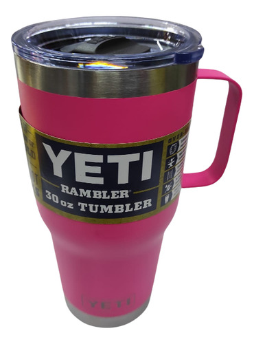 Termo Yeti 30 Oz Con Agarradera Color Rosa Fuerte 