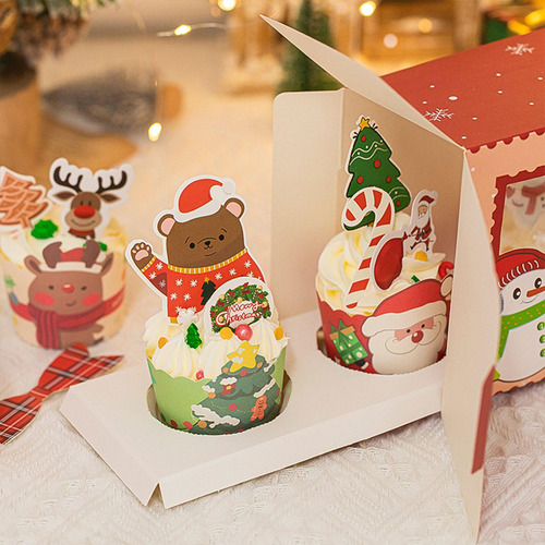 2 X 100x Cupcake Cup Muffin Cake Cup, Candy Papa Noel