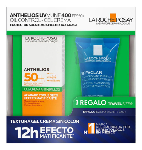 Pack Anthelios Gelcrema Oil Control Fp50+ Effaclar Gel 50ml